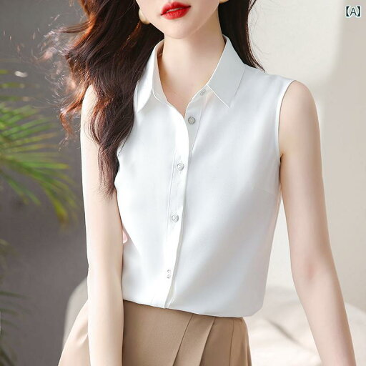 シャツ ノースリーブ レディース トップス 女性用 シフォンシャツ トップス スーツ用 プロ シャツ 春夏用 ノースリーブベスト 白 シャツ シャツ ノースリーブ レディース トップス 女性用 シフォンシャツ トップス スーツ用 プロ シャツ 春夏用 ノースリーブベスト 白 シャツ