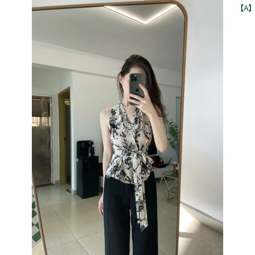 シャツ ノースリーブ レディース トップス オフショルダーの 美しい フレンチ ホルターネックの 花柄 トップス な ノースリーブシャツ 夏に 着用 できる 女性向け 高級 サスペンダー シャツ ノースリーブ レディース トップス オフショルダーの 美しい フレンチ ホルターネックの 花柄 トップス な ノースリーブシャツ 夏に 着用 できる 女性向け 高級 サスペンダー