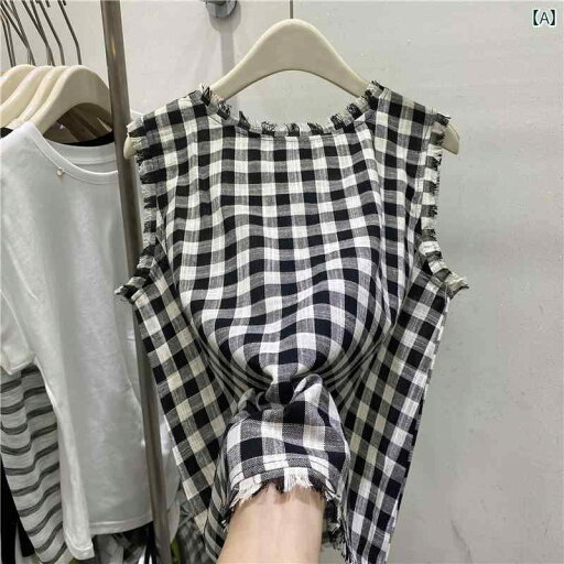 シャツ ノースリーブ レディース トップス レトロ ロー エッジ ラウンドネック 白黒 チェック 柄 ベスト シャツ レディース サマー バック タイ ゆったり ノースリーブ トップス シャツ ノースリーブ レディース トップス レトロ ロー エッジ ラウンドネック 白黒 チェック 柄 ベスト シャツ レディース サマー バック タイ ゆったり ノースリーブ トップス