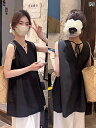 シャツ ノースリーブ レディース トップス オールド マネー 黒の バックレス Vネック キャミソール 夏に 着用 できる レディース リネン ノースリーブシャツ オフショルダー ベビー ドール トップ