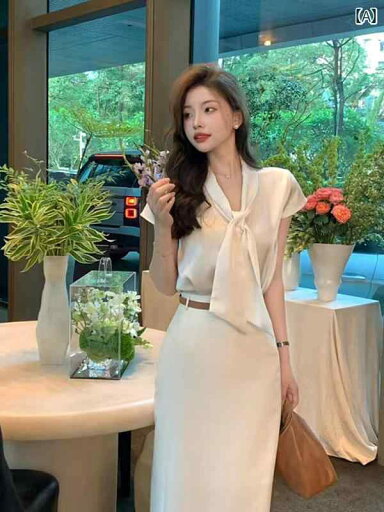 シャツ ノースリーブ レディース トップス 軽くて 成熟 した ネクタイの プロな 服装 サテン 半袖 シャツ 2025夏の フランス のの 高級 女性用 トップス シャツ ノースリーブ レディース トップス 軽くて 成熟 した ネクタイの プロな 服装 サテン 半袖 シャツ 2025夏の フランス のの 高級 女性用 トップス