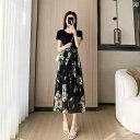 ワンピース ティアード ロング レディース 無地 ボートネック フレア ノースリーブ ギャザー ノースリーブワンピース ロングワンピース マキシ ワンピ Aライン 黒の フレンチの 花柄 シフォン ドレス 女性用 夏 2025 スリム ウエスト ツー(4)