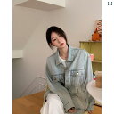 アウター ジャケット 羽織り デニム フリンジ ノーカラー 大人カジュアル 春 vs what ソウル ストリート BF スタイル デニムジャケット 春秋 ジャケット カーディガン カジュアル トップス(4)