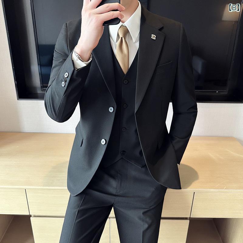 スーツ セットアップ メンズ きれいめ 大人 夏 カジュアル スーツ メンズスーツ ハイエンド 新郎 結婚式 フォーマルドレス メンズ スリム スモール スーツ ジャケット