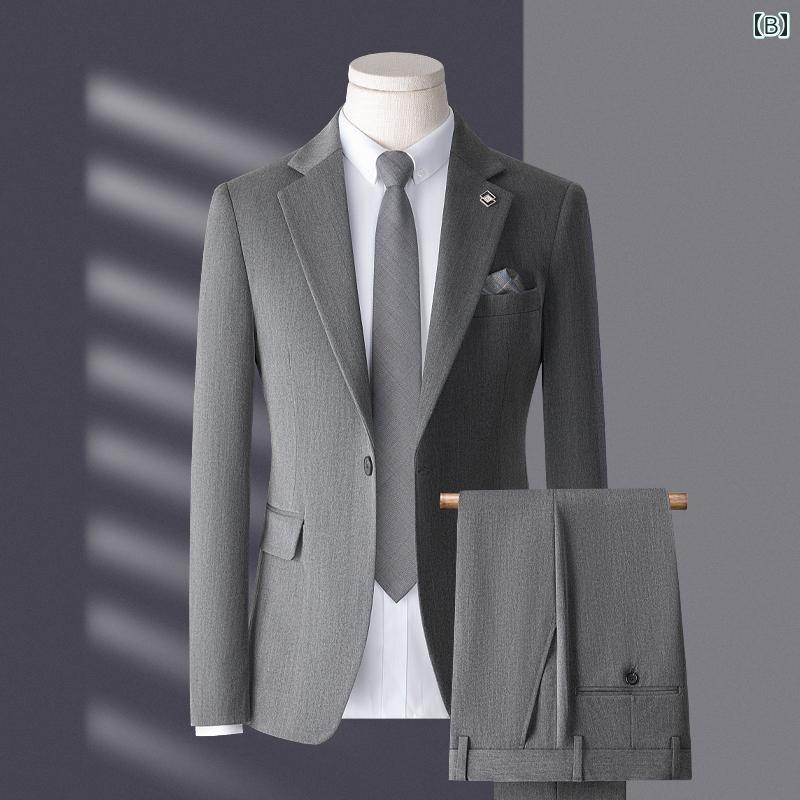 スーツ セットアップ メンズ きれいめ 大人 男性用 高級 スーツ スリーピーススーツ 韓国 スリムフィット ビジネス カジュアル スーツ 新郎 ウェディングドレス