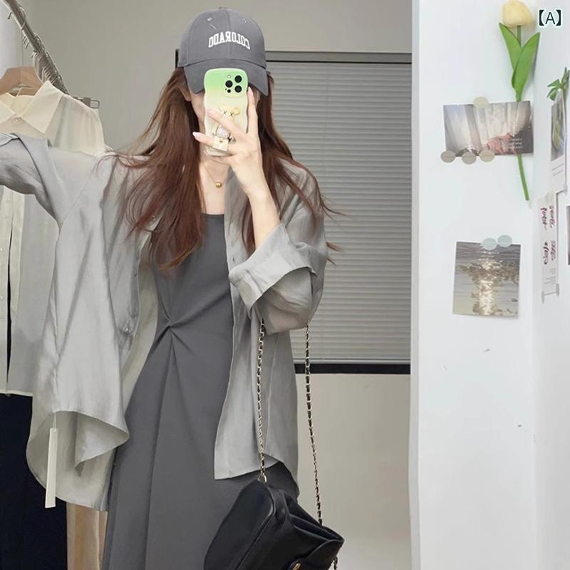 シアートップス tシャツ 長袖 重ね着 シアー 透け シャツ レイヤード 羽織り ライトアウター カーディガン 白 無地 シースルー 長袖 衿 襟 UVケア UV対策 透け感 ブラウス 体型カバー ホワイト シアー ロングスリーブ 大きいサイズ オーバー