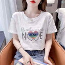 カットソー レディース トップス ホワイト ストレート ショルダー 半袖 Tシャツ レディース 2025 夏 ファッション 冷感 半袖 ウエスタンスタイル ハイエンド トップ