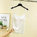 ブラトップ ブラキャミ モーダル アウター キャミソール 胸 パッド 付き 女性用 夏 Vネック インナー ノースリーブ トップス 無地 薄手 大きいサイズ