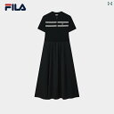 Aライン スカート レディース FILA フィラ レディース ドレス 2025夏 ファッション カジュアル シンプル スリム 半袖 ドレス(4)
