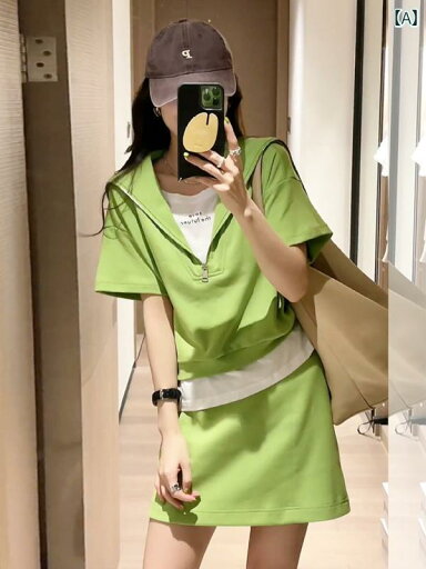 Aライン スカート レディース 塩味の ある 服装 カジュアル スポーツ スーツ 女性用 夏用 スタイリッシュ 年齢を 感じさせにくい フェイク ツーピース 半袖 スカート ツーピース スーツ スタイル Aライン スカート レディース 塩味の ある 服装 カジュアル スポーツ スーツ 女性用 夏用 スタイリッシュ 年齢を 感じさせにくい フェイク ツーピース 半袖 スカート ツーピース スーツ スタイル