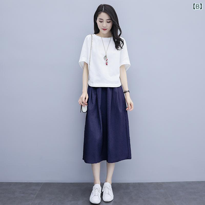 Aライン スカート レディース レディースの 綿 リネンの スカート スーツ で スタイリッシュな 夏の プチ スカート リネン カジュアル ツーピース スーツ