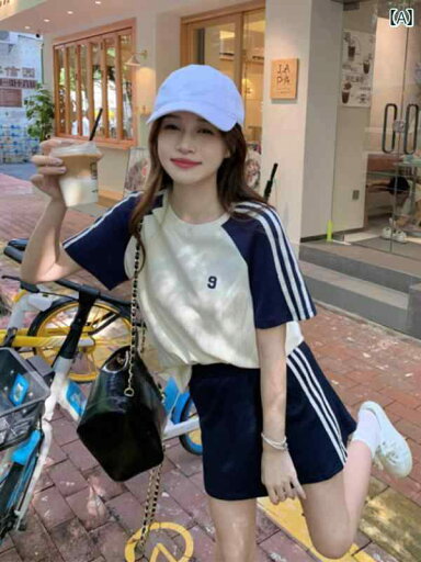 Aライン スカート レディース カレッジ 女の子 スポーツウェア スーツ レディース 夏の ゆったり ファッション 半袖 ショート スカート カジュアル ツーピース スーツ Aライン スカート レディース カレッジ 女の子 スポーツウェア スーツ レディース 夏の ゆったり ファッション 半袖 ショート スカート カジュアル ツーピース スーツ