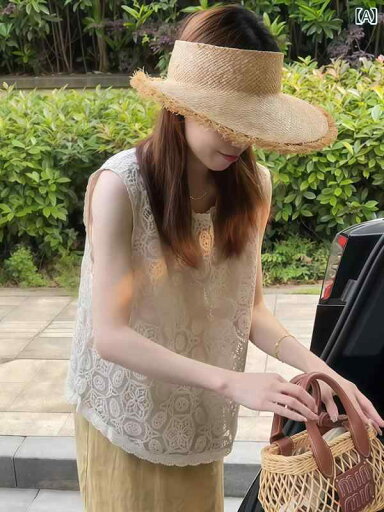 Aライン スカート レディース 夏の 美しい 小さい スーツ センス ゆったり レース フック ノースリーブベスト スリム スカート ツーピース スーツ Aライン スカート レディース 夏の 美しい 小さい スーツ センス ゆったり レース フック ノースリーブベスト スリム スカート ツーピース スーツ