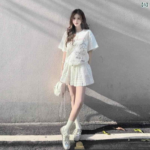 オーガニックコットン 半袖 レディース Aライン スカート レディース 夏の 年齢を 減らす 服装 な 白い な 半袖 Tシャツ 短い スカートの カジュアル スポーツ ツーピース スーツ レディース 完全な セット オーガニックコットン 半袖 レディース Aライン スカート レディース 夏の 年齢を 減らす 服装 な 白い な 半袖 Tシャツ 短い スカートの カジュアル スポーツ ツーピース スーツ レディース 完全な セット