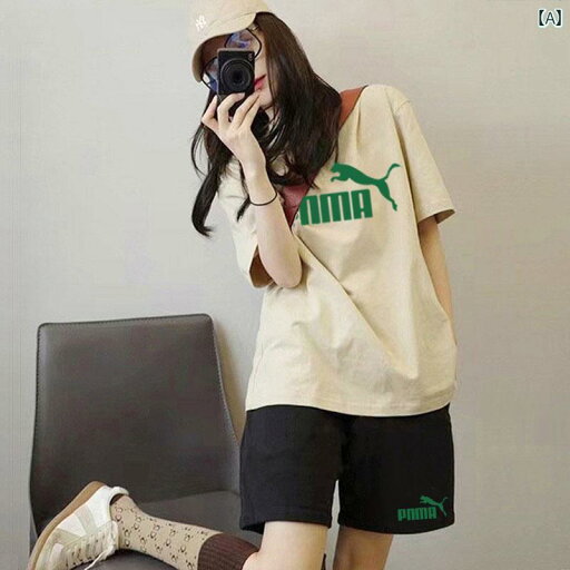 オーガニックコットン 半袖 レディース Aライン スカート レディース の 女性用 スポーツ スーツ 2025夏 半袖 Tシャツ ゆったり カジュアル スリム ショート パンツ ツーピース スーツ オーガニックコットン 半袖 レディース Aライン スカート レディース の 女性用 スポーツ スーツ 2025夏 半袖 Tシャツ ゆったり カジュアル スリム ショート パンツ ツーピース スーツ