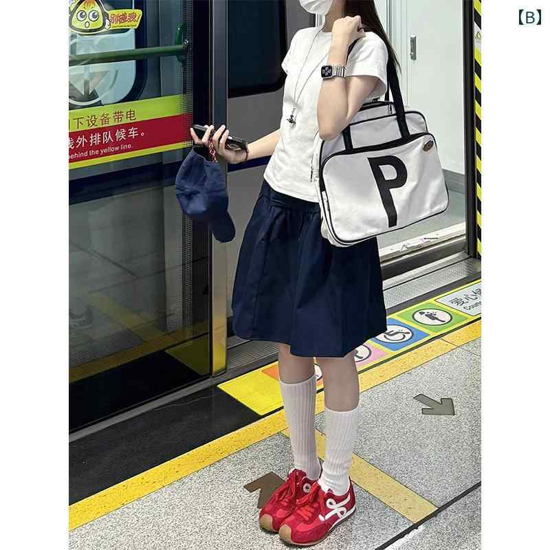 オーガニックコットン 半袖 レディース Aライン スカート レディース レディース 塩味の ある カレッジスポーツ スーツ 夏の スタイル スリム ストレート ショルダー 半袖 カジュアル スカート ツーピース スーツ