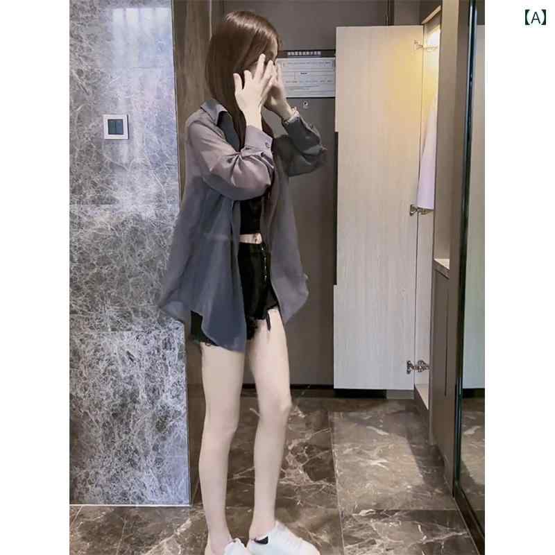 シアーテーラードジャケット レディース 大きいサイズ ガール メッシュ 日焼け防止 服 レディース 薄手 カーディガン ジャケット アウトドア 通気性 冷感 パースペクティブ 万能 シャツ 夏