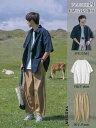 トップス ブラウス シャツ ゆったり シアー 透け感 和風 ネイビーブルーの 半袖 シャツ 男の子用 サマー スーツ ootd ウェア DK 七分丈 半袖 シャツ ワークウェア ジャケット