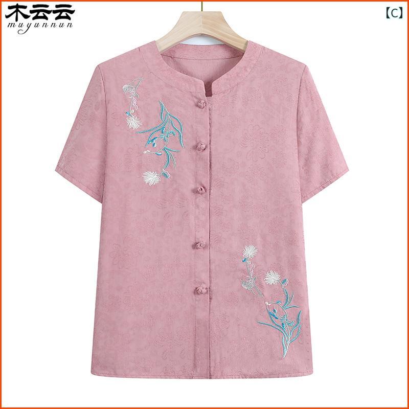 レディース 半袖 ジャケット シャツ 薄手 半袖シャツ 襟付き アウター サマージャケット 夏服 レディース カーディガン 半袖 綿 マザーズ トップスおばあちゃん 綿 シャツお 年寄り 夏服