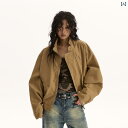 レディース 半袖 ジャケット シャツ 薄手 半袖シャツ 襟付き アウター サマージャケット VATTY アメリカン レトロ バーン スタイル ストリート スタイル ワークウェア ジャケット 女性用 ボン バー スタンドカラー ショート パイロット ジャケ