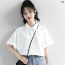 レディース 半袖 ジャケット シャツ 薄手 半袖シャツ 襟付き アウター サマージャケット 2025夏の ホワイト ワークウェア 半袖 シャツ レディース 夏 ゆったり 韓国 無地 トップス 万能 カジュアル シャツ