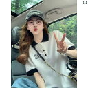 ポロシャツ メンズ レディース 半袖 無地 グリマー ドライポロシャツ シャネル 風 ストレート ショルダー ポロシャツ 半袖 Tシャツ レディース 2025夏 アメリカン カレッジ ハイエンド トップ