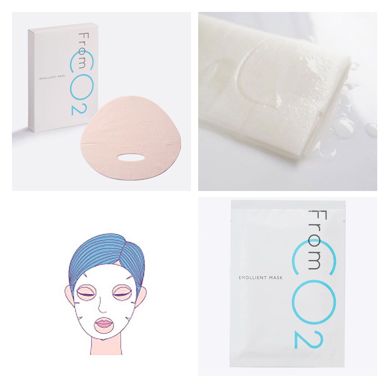 【プロムCO2エモリエントマスク】fromco2炭酸保湿パック 27g×5枚美容成分をたっぷりしみこませた炭酸シートマスクが肌にぴったりと密着し,潤いを肌の奥（角質層）に浸透させます。オーガニックの保湿成分配合。ハリと潤いに満ちた透明感のある肌へと導きます。 stcouleurshop-10000025 クルールショップ楽天市場店 サンプル画像2
