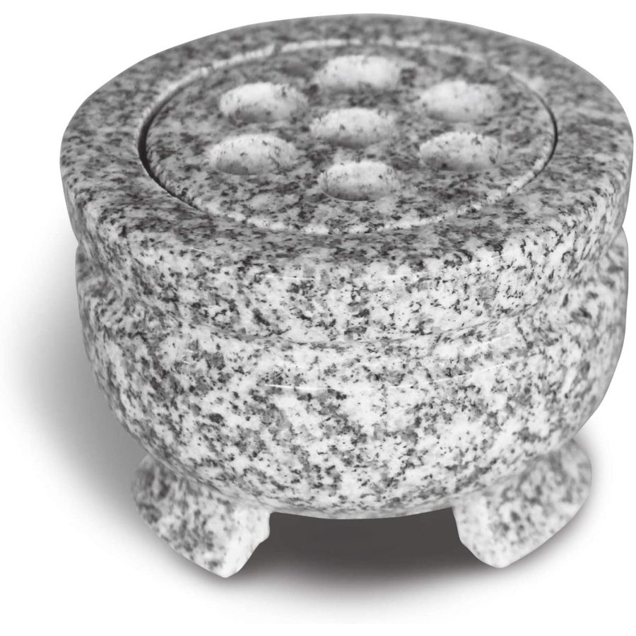 お墓用 玉香炉 お線香立て ききょう 高級御影石製 香炉用の砂付き B08HHY5117