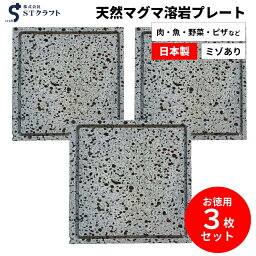 ＼クーポン4/27 23:59迄／溶岩プレート B 25x25cm 溝付き お得な3枚セット バーベキュー 調理用品 焼肉用 焼肉 キャンプ用品 キャンプ クッカー 調理器具 アウトドア アウトドア用品 コッヘル 鉄板/網焼きの代わり 代用 アウトドアクッカー キャンプ飯 溶岩石プレート