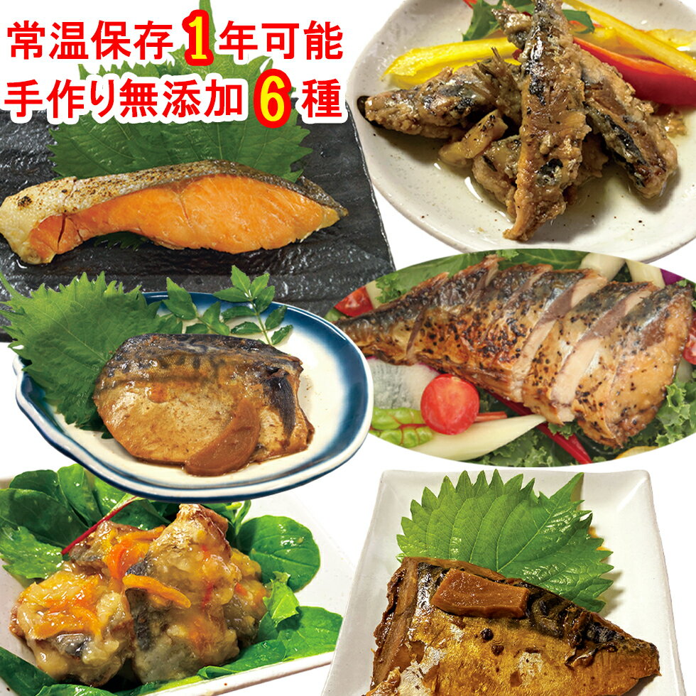 無添加 レトルト 魚おかず 6種類 レトルトおかず 惣菜 uchipac 内野家 人気おかず セット鮭 鯖の煮付け アジの南蛮漬け いわし オリーブ煮 鯖 サバ 保存食 非常食 無添加惣菜 常温保存 賞味期限1年【非常食・手土産・贈り物】 送料無料 ※北海道・沖縄・離島を除くのサムネイル
