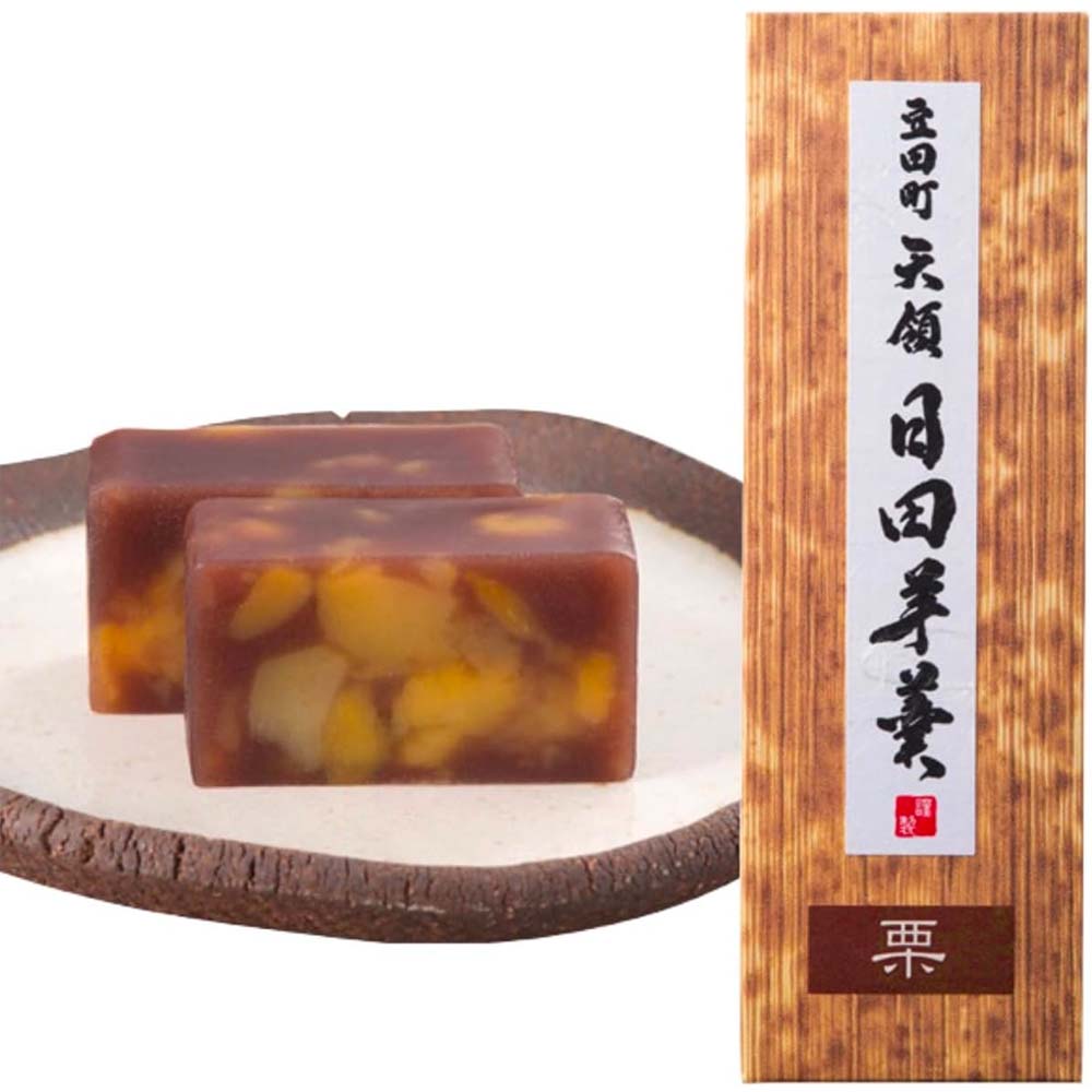 羊羹 天皇献上の栄誉を賜る 日田醤油 日田醤油 羊羹 310g ( 栗 ) 創業170年 江戸時代からの伝統製法 無添加 ようかん 栗羊羹 栗ようかん 美味しい 和菓子 和のスイーツ 高級 スイーツ 日田醤油羊羹 日田醤油 高級和菓子 高級羊羹 お中元 お歳暮 父の日 母の日 ギフトのサムネイル