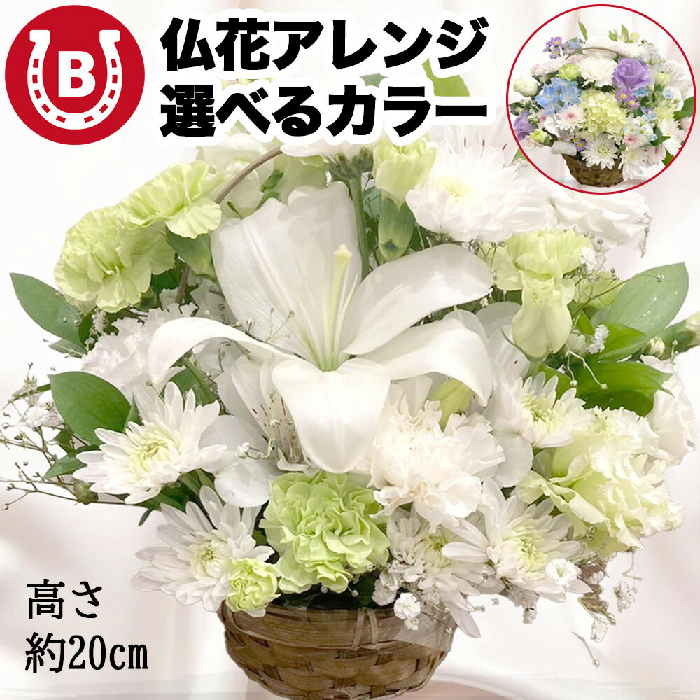選べるカラー お供え フラワーアレンジメント 生花 Mサイズ お任せ 生花 お悔やみ 仏壇 お盆 お彼岸 命日 仏花 供花 四十九日 弔花 おそなえ 花 旭生花 送料無料 ※一部地域を除く