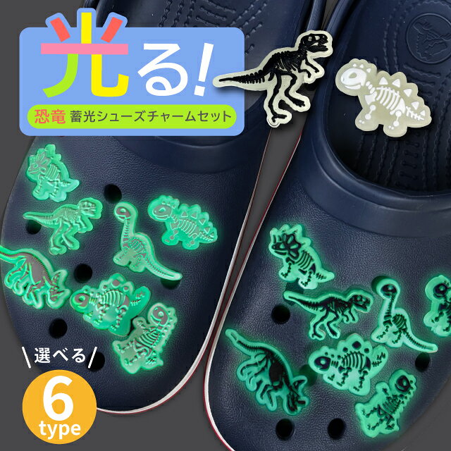 商品名 蓄光恐竜シューズチャーム 商品説明 暗闇で光る！ 恐竜シューズチャームでシューズをデコろう！ 個数 A・B　7個入 C・D・E・F　6個入 注意事項 太陽光や電灯などのエネルギーを蓄え、暗闇で発光します。 光が当たっている時間により発光する光の強さ、時間が変わります。 色、プリントの幅で発光具合が異なる場合があります。 光る！プリントパジャマシリーズ ≫レビューの書き方はこちら ≫レビューの投稿はこちら 関連キーワード蓄光シューズチャーム 暗闇で光る 蓄光商品