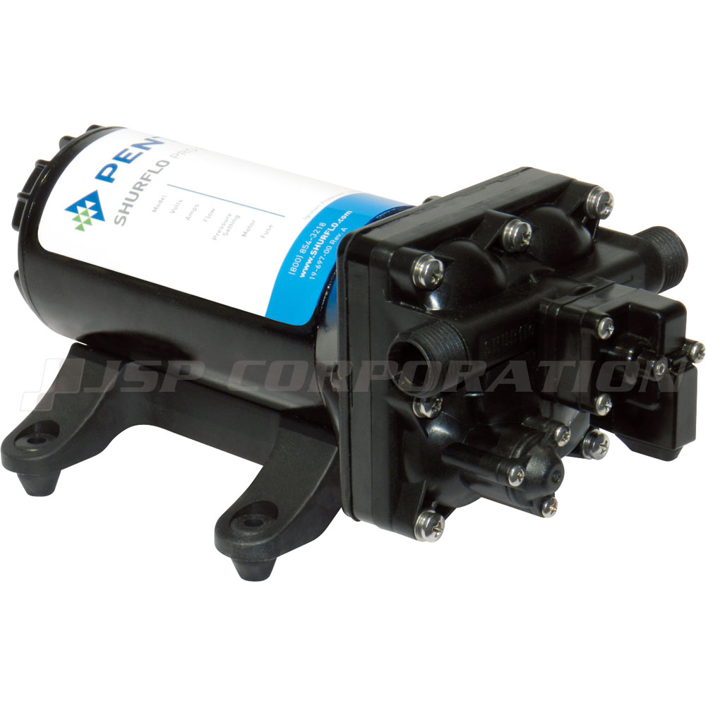 ■電圧：24V■最大電流：7A■吐出量/分：18.9L■スイッチ圧：60psi■外寸：254×127×120mm●4チャンバーのダイヤフラム式ウォッシュポンプ。自吸水高さ1.8m。●特殊コーティングされた密閉モーターで会場の厳しい環境にも耐える耐蝕仕様。●ポンプガードストレーナー×1個、1/2”FNPT3/4”Barbノズル×2個付属。