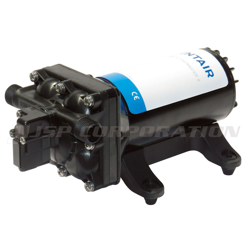 ■電圧：24V■最大電流：5A■吐出量/分：15.1L■スイッチ圧：45psi■外寸：254×127×120mm●4チャンバーのいけす用・デッキ洗浄ポンプ。自吸水高さ1.8m。●イケスに使用する場合は容量75〜132Lに適応。●ポンプガードストレーナー×1個、1/2”FNPT3/4”Barbノズル×2個付属。※イケスポンプとして使用する場合、圧力スイッチを10psi（7bar）以下に設定すれば連続使用可能です。最大圧量での連続使用は20分を目安としてください。
