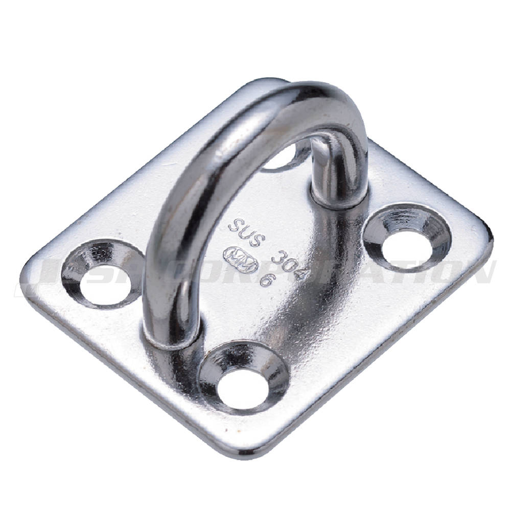 ■材質：ステンレス：(D)8mm、(A1)39mm、(A2)25mm、(B1)50mm、(B2)35mm、(H)32mm、(h)21mm、(W)22mm、(d)5.2mm、(T)3mm■重量：65g■参考使用荷重：30kgf(0.29kN)●裏板はIPB-8が適合します。
