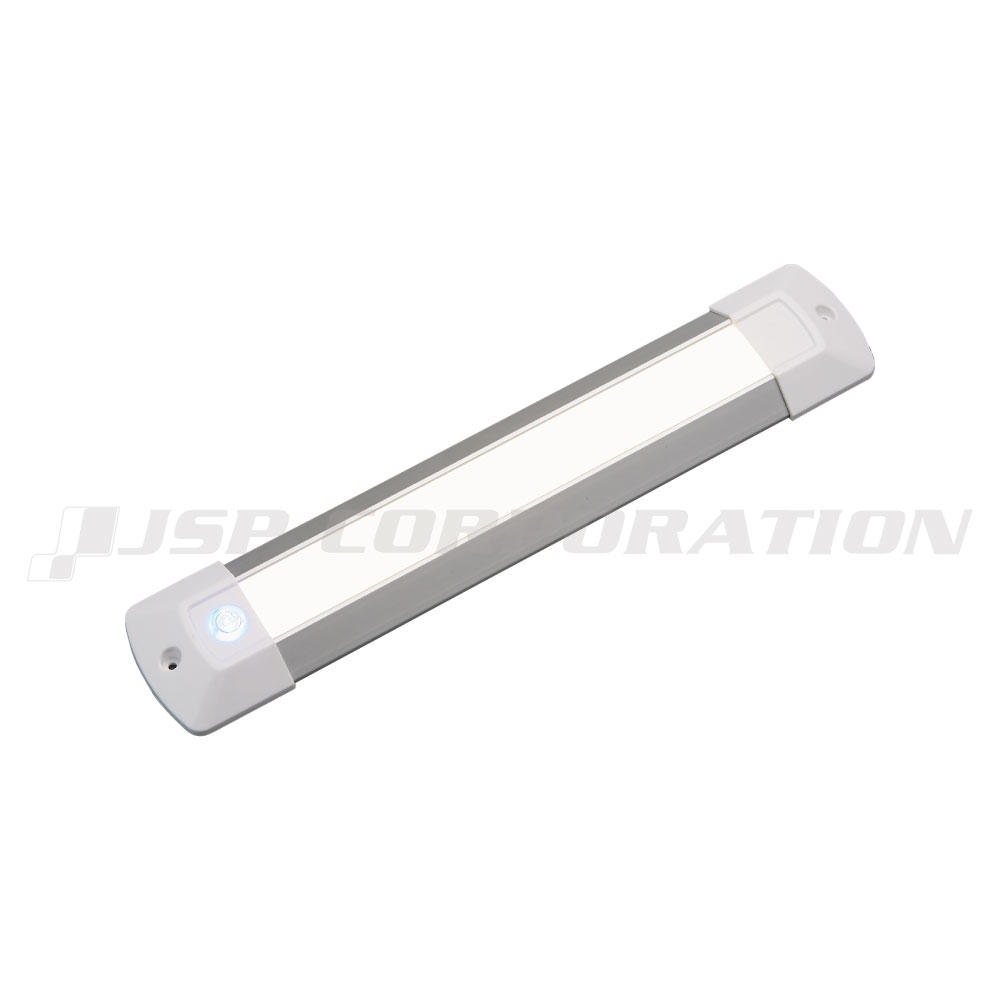■材質：プラスチック■サイズ：長さ300mm×幅56.9mm×厚さ15.1mm■明るさ：515ルーメン●触れるだけでON/OFF操作が可能なタッチスイッチ付き。●DC10〜30V、IP67相当の防水性能を有しています。