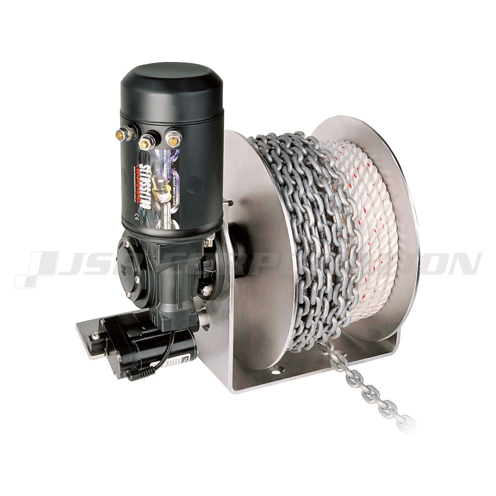 ■モーター出力：1400W■電圧 VDC：12V■最大巻上：270kg■自重：35.4kg■適用ボート長：20-30FT■ドラム最大巻き取り量目安：85m×10φmmナイロンロープ+8m8φmmショートリンクチェーン、または100m×8φmmナイロンロープ+8m8φmmショートリンクチェーン●巻き取り式のウィンチで、ロープやチェーンに対応しています。●投下時はドラムをフリーにし、アンカーの自重で自由落下する事が出来ます。●ボディとドラムに316 ステンレスを採用していますので、耐蝕性に優れています。●IP67防水モーターを標準装備。
