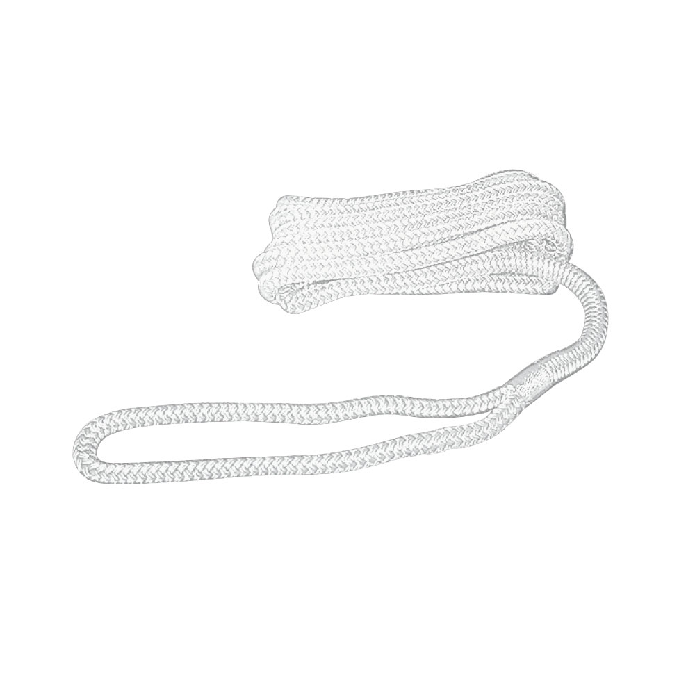 ■素材：ポリエステル■アイ径：φ30cm■太さ×長さ：12mm×6m■破断強度：2.3t●柔らかく扱いやすいロープです。●水に浮きません。モヤイロープ ホワイト 12mm×6m 破断強度2.3t ボート用品 係船用具 係船ロープ