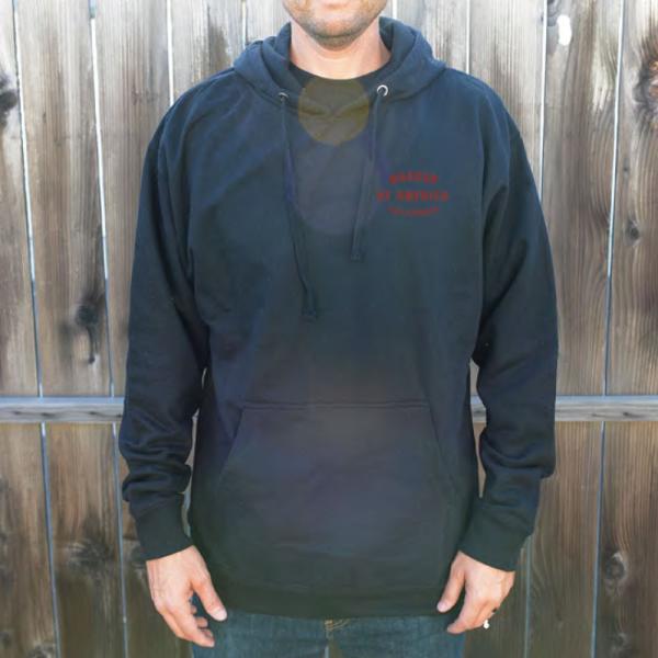 Mサイズ ディーラーシップ フーデット フリース パーカー ネイビー レッド DEALERSHIP HOODIE FLEECE MADSON OF AMERICA マッドソン・オブ・アメリカ