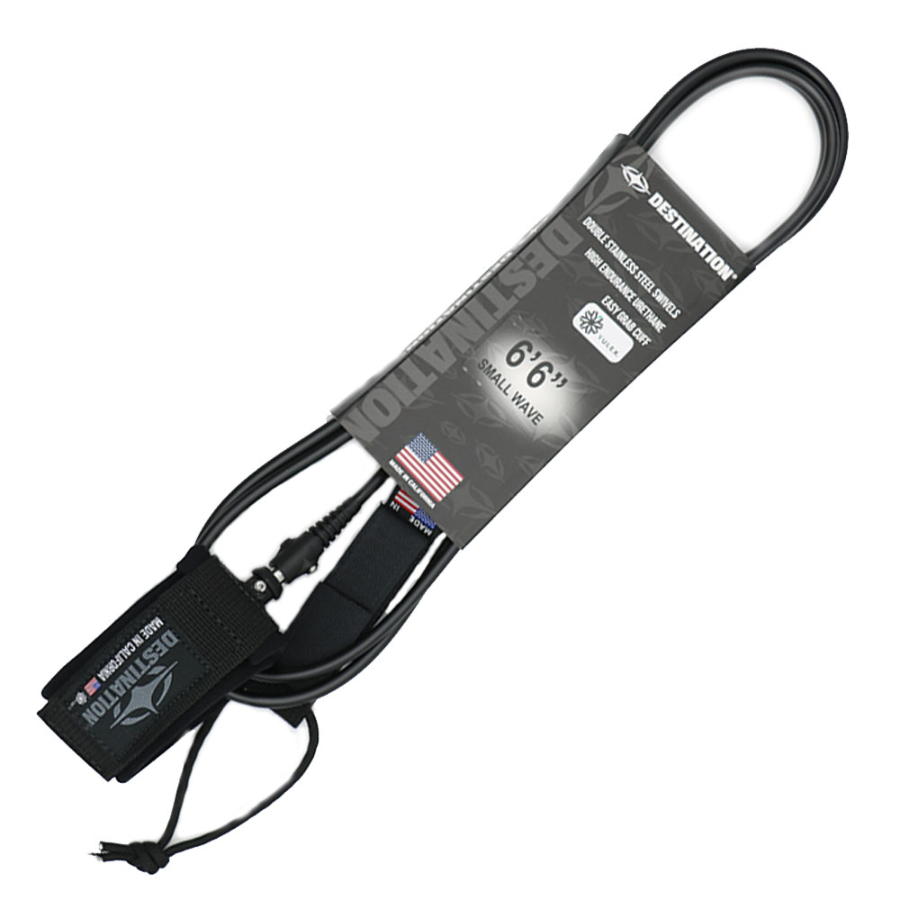 Leash Cord - DESTINATION ディスティネーション スモール 6'6（BLK） DOUBLE SWEIVEL YULEX LEASH（ユーレックス・リーシュ） リーシュコード サーフィン