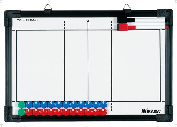 商品本体サイズ：約45×29.5×2cm数量：1個表面はフルコート、裏面はハーフコート。ボード＝スチール、ケース＝ナイロンマーカーペン、マーカー消し、マグネット台湾MIKASA ミカサ バスケットボール チーム用品 器具 バレーボール作戦盤 SBV