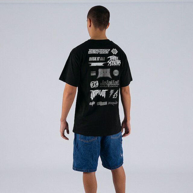 Rakuten - スティッカード TEE ブラック ホワイト Tシャツ 半袖 W26602 JETPILOT