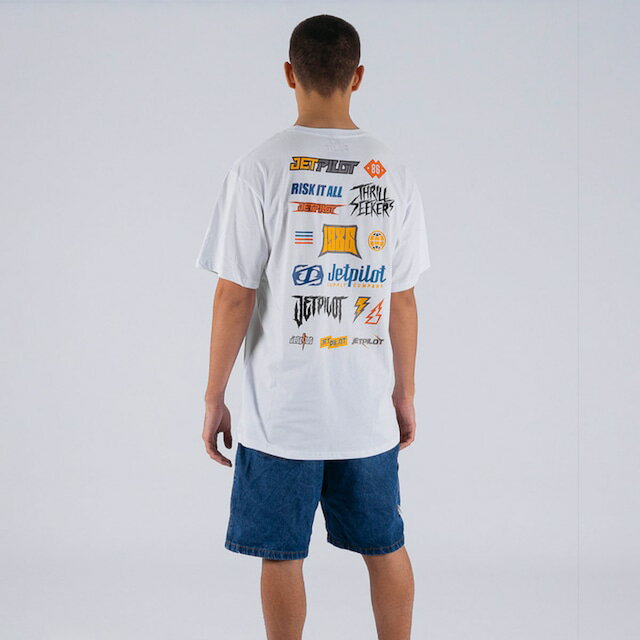 Rakuten - スティッカード TEE ホワイト Tシャツ 半袖 W26602 JETPILOT