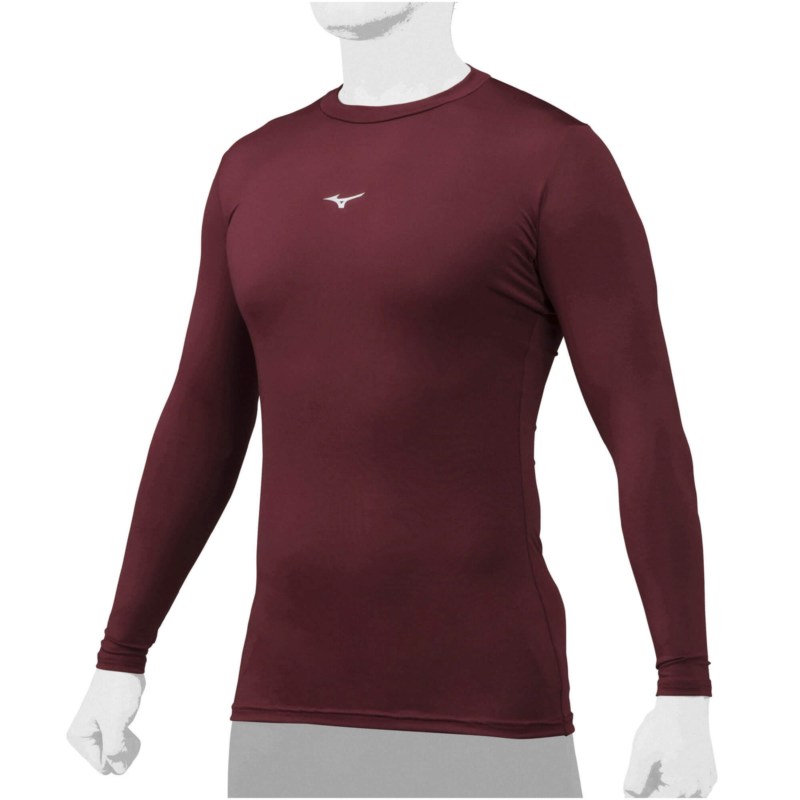 MIZUNO ミズノ バイオギア(ローネック／長袖) エンジ 野球 ウェア
