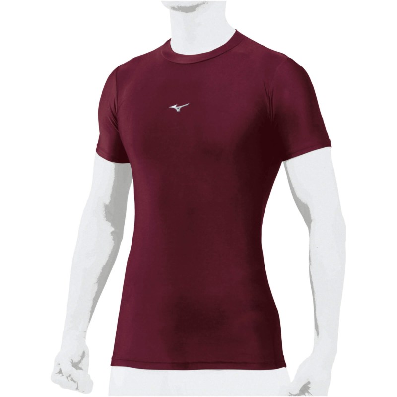 MIZUNO ミズノ バイオギア(ローネック／半袖) エンジ 野球 ウェア