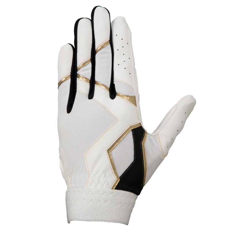 樂天商城 - MIZUNO ミズノ 守備手袋【左手用】 ホワイト×ブラック×ゴールド 野球 手袋 グローブ