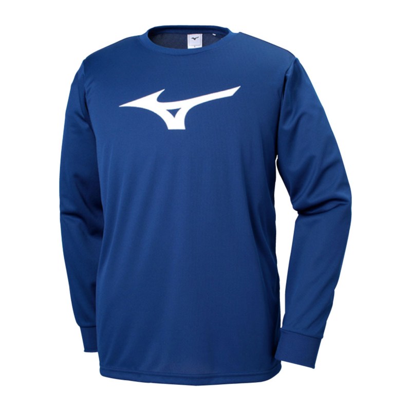 Rakuten - MIZUNO ミズノ Tシャツ(長袖) ドレスネイビー×ホワイト トレーニングウエア