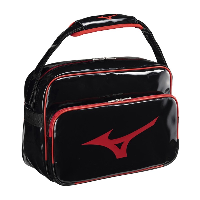 MIZUNO ミズノ エナメルバッグ ブラックxレッド バッグ スポーツバッグ