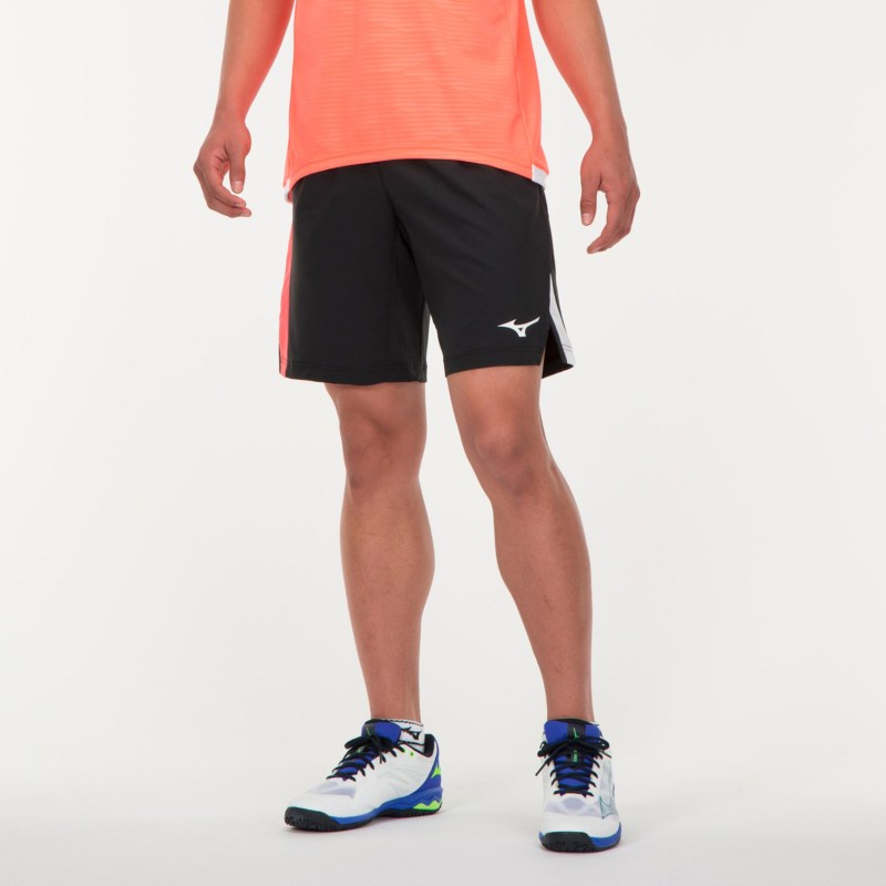 MIZUNO ミズノ ムーブクロスゲームパンツ(ラケットスポーツ) ブラック×ネオンフレイム×ホワイト テニス ウエア